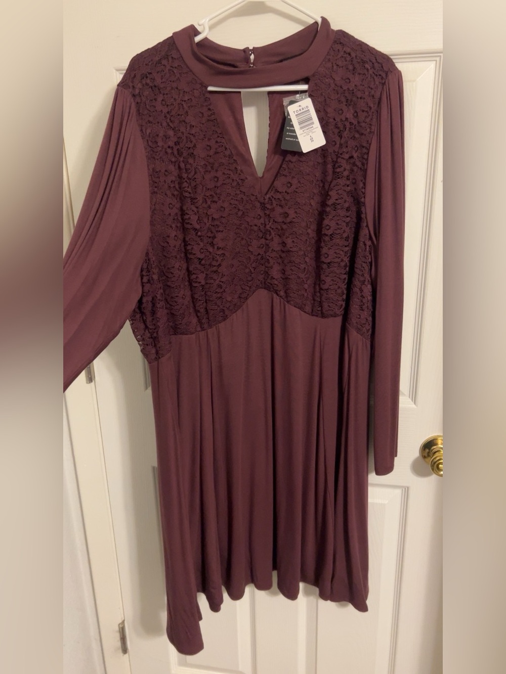 Torrid 4X Supersoft Lace Bodice Mockneck Dress